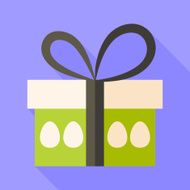 Easter present box with eggs