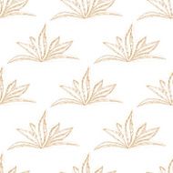 Hand drawn seamless floral pattern with orange flower