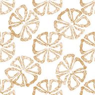 Hand drawn seamless floral pattern with orange flower N2