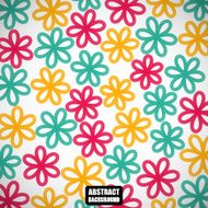 Abstract colorful creative flowers on the gray background