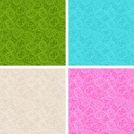 Happy Easter egg seamless patterns set