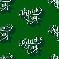vector seamless pattern with handwritten Saint Patricks Day label N2