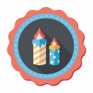 Candle flat icon with long shadow eps10 N14