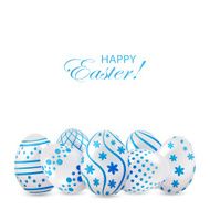 Easter eggs with blue decoration
