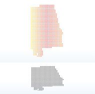 Map of USA Alabama State with Dot Pattern