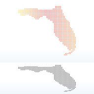Map of USA Florida State with Dot Pattern