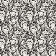 Vector Seamless Monochrome Floral Pattern N266
