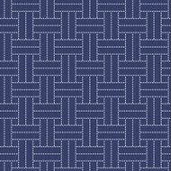 Traditional Japanese Embroidery Ornament with lines Vector seamless pattern