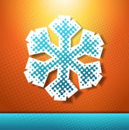 Christmas and New year holidays vector card with snowflake