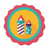 Candle flat icon with long shadow eps10 N15