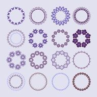 vector round ornament set