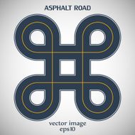 Asphalt road gray color with yellow solid marking