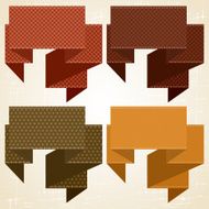 Textured speech bubbles and stickers set in retro style