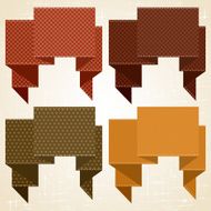 Textured speech bubbles and stickers set in retro style N3