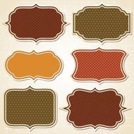 Textured labels and stickers set in retro style