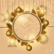 Elegant Christmas background with gold evening balls