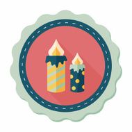 Candle flat icon with long shadow eps10 N16