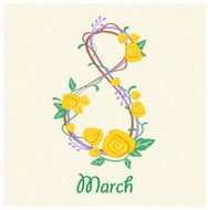 Greeting card with March 8 N6