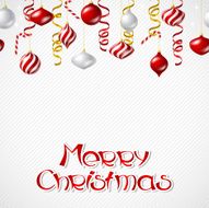Merry Christmas vector background with glossy balls N2