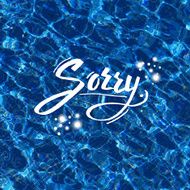 Sorry vector illustration over blue water