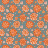 doodle flowers seamless kids pattern N2