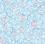 Apple tree seamless pattern