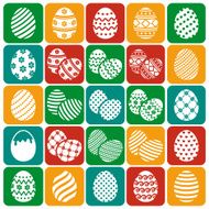 Easter eggs Vector icons set