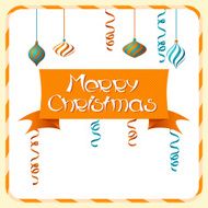 Vector Merry Christmas background in retro style N3