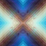 Blue symmetric paisley on geometric background