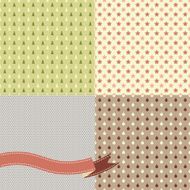 Set of 4 Vector Christmas and New Year seamless patterns
