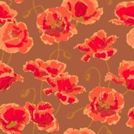 Seamless pattern with poppy