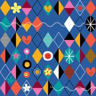 Retro style fun cartoon pattern N2