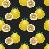 Seamless pattern with pomelos on dark background N2