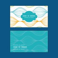 Vector colorful ogee horizontal frame pattern business cards set