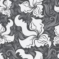 Seamless vintage floral pattern with orchid N3