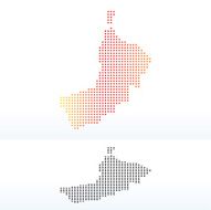 Map Sultanate of Oman with Dot Pattern