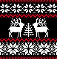 Christmas nordic pattern on black
