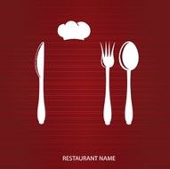Restaurant menu with knife spoon and fork
