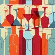 Restaurant or wine bar menu design Seamless vector illustration N6