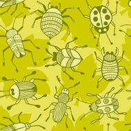 Beetles seamless background N2