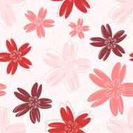 Seamless vector pattern with flowers different shades of pink