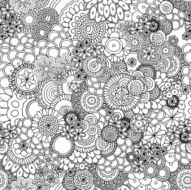 Seamless B&amp; W flower pattern