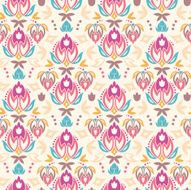 Ornamental Summer Seamless Pattern Background