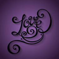Vector Love Inscription St Valentine&#039;s Day Symbol