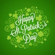 St Patrick&#039;s card with clover and typography