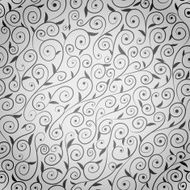 Seamless curled pattern with leaves and berries