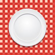 picnic tablecloth and empty plate