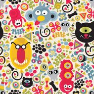 Cute monsters seamless pattern for party