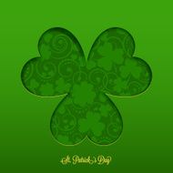 St Patrick&#039;s card with silhouette clover N2