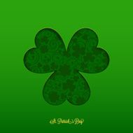 St Patrick&#039;s card with silhouette clover N3